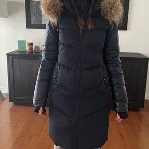 Rudsak Women's Navy blue Puffer Coat with real Fur Hood